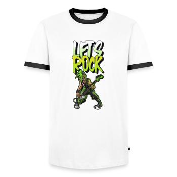 Let's Rock . Metal Rock Shirt - Männer Kontrast-T-Shirt - Weiß/Schwarz - Vorne - AI Model Female 172 light (172cm) & AI Model Male 178 dark (178cm)
