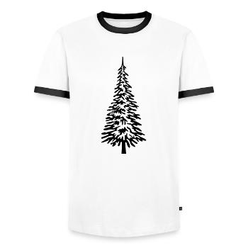 Christmas tree full - Men's Ringer Shirt - white/black - Front - AI Model Female 172 light (172cm) & AI Model Male 178 dark (178cm)