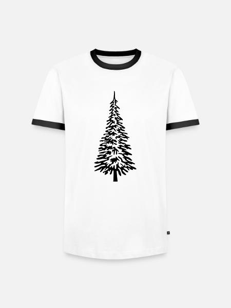 Christmas tree full - Men's Ringer Shirt - white/black