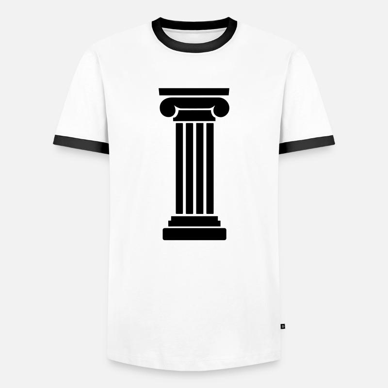 Greek Column - Men's Ringer Shirt - white/black