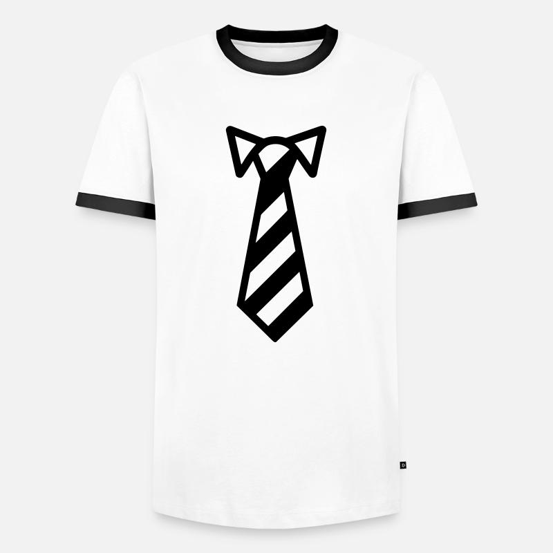 Tie - Men's Ringer Shirt - white/black