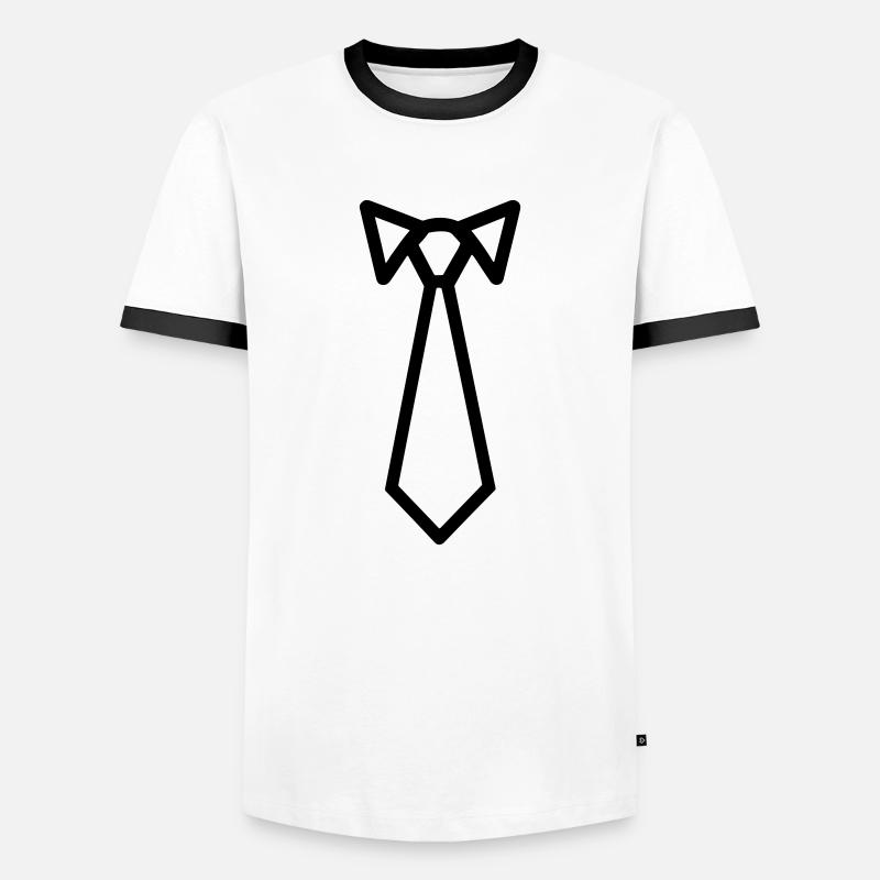 Tie - Men's Ringer Shirt - white/black