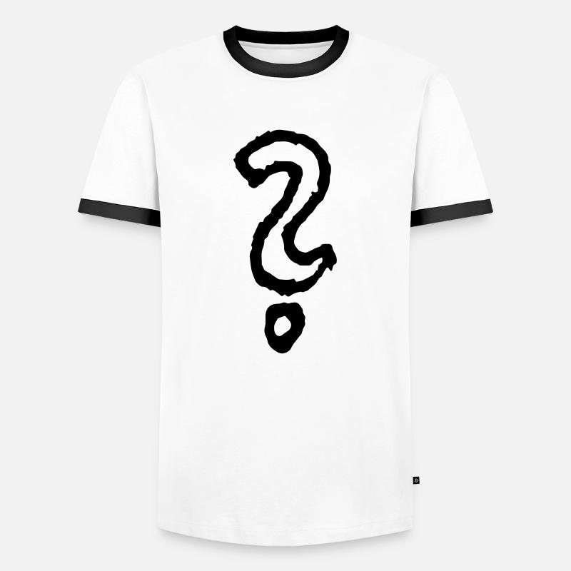 fragezeichen - Männer Kontrast-T-Shirt - Weiß/Schwarz