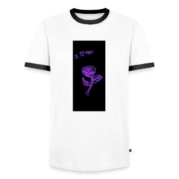 SWS LIEBE - Männer Kontrast-T-Shirt - Weiß/Schwarz - Vorne - AI Model Female 172 light (172cm) & AI Model Male 178 dark (178cm)