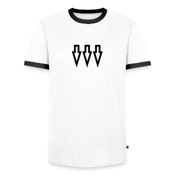 Arrow - Men's Ringer Shirt - white/black - Front - AI Model Female 172 light (172cm) & AI Model Male 178 dark (178cm)