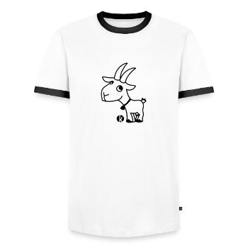 Ziege - Goat - Männer Kontrast-T-Shirt - Weiß/Schwarz - Vorne - AI Model Female 172 light (172cm) & AI Model Male 178 dark (178cm)