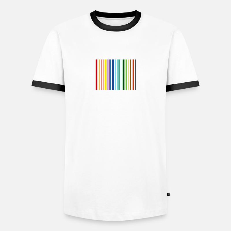 Bar code - Men's Ringer Shirt - white/black