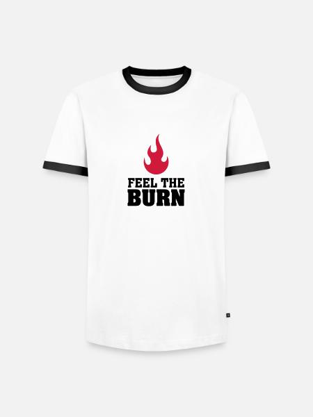Feel The Burn (Flame) - Männer Kontrast-T-Shirt - Weiß/Schwarz