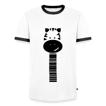 cute zebra with a long neck - Men's Ringer Shirt - white/black - Front - AI Model Female 172 light (172cm) & AI Model Male 178 dark (178cm)