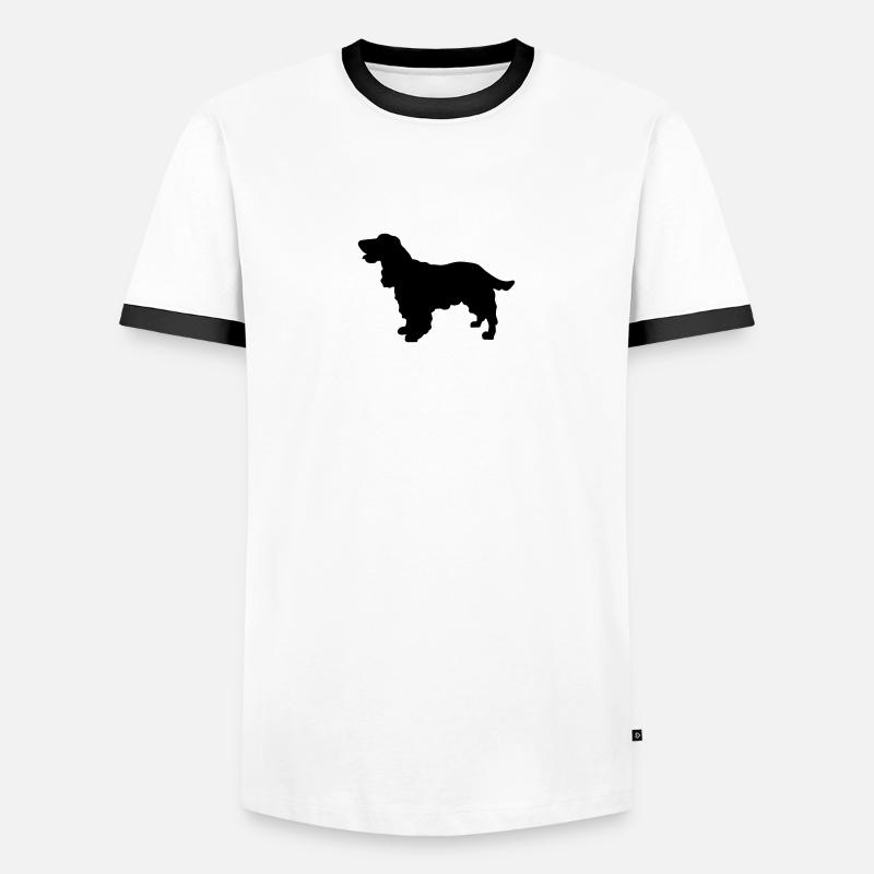 Cocker Spaniel chien - T-shirt contrasté Homme - blanc/noir
