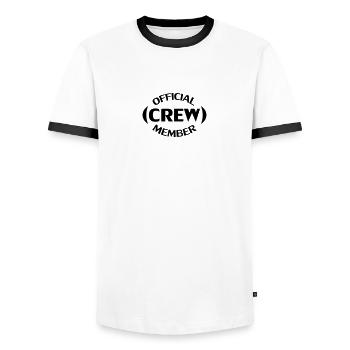 Crew Member - T-shirt contrasté Homme - blanc/noir - Devant - AI Model Female 172 light (172cm) & AI Model Male 178 dark (178cm)