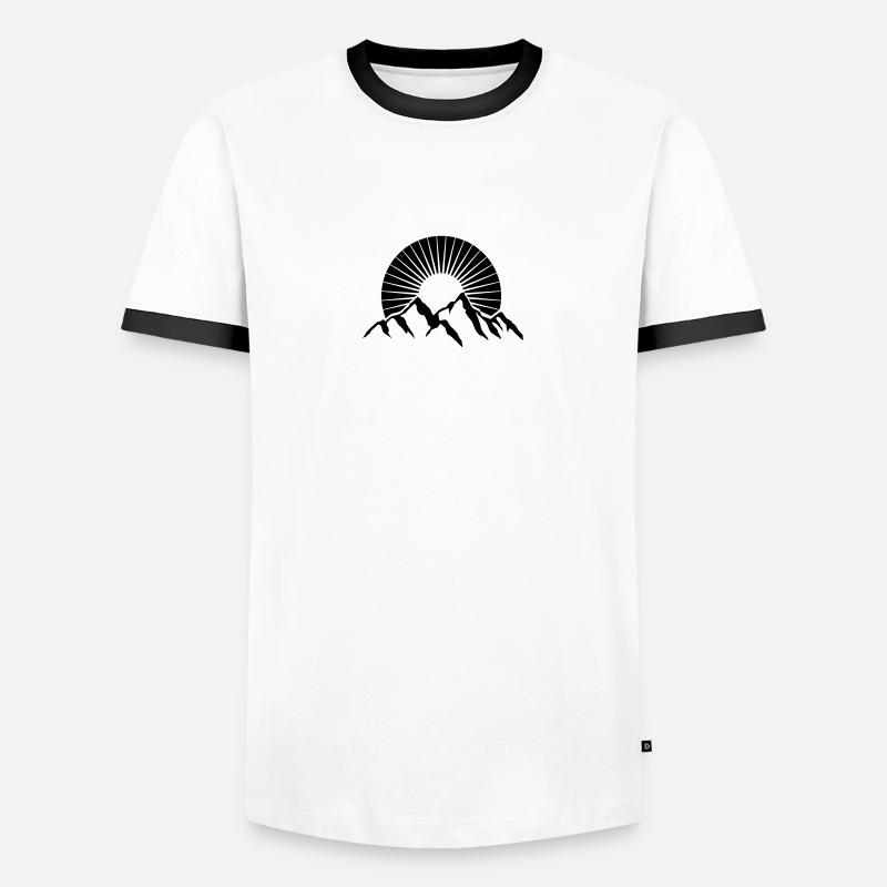Beautiful mountains with Sun - Men's Ringer Shirt - white/black