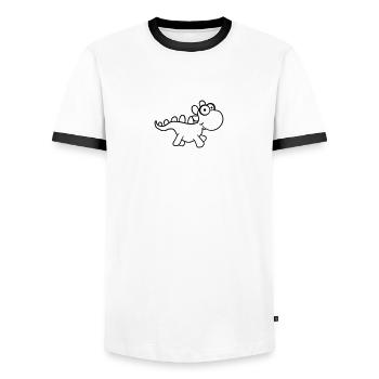 Sweet Little Cute Baby Dino enfant - T-shirt contrasté Homme - blanc/noir - Devant - AI Model Female 172 light (172cm) & AI Model Male 178 dark (178cm)