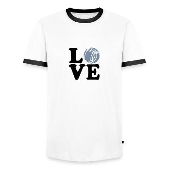 Boule - Men's Ringer Shirt - white/black - Front - AI Model Female 172 light (172cm) & AI Model Male 178 dark (178cm)