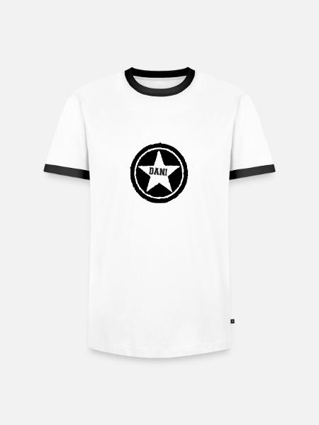 new_stern_dani - Männer Kontrast-T-Shirt - Weiß/Schwarz