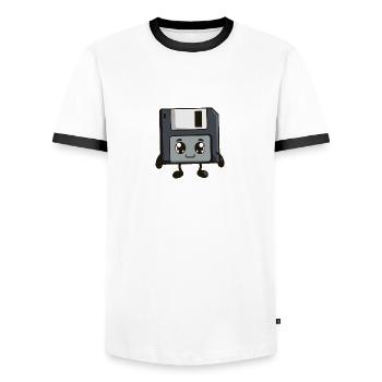 Floppy boyfriend - Men's Ringer Shirt - white/black - Front - AI Model Female 172 light (172cm) & AI Model Male 178 dark (178cm)