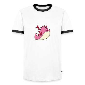 monstre dragon drôle Halloween cadeau Horreur - T-shirt contrasté Homme - blanc/noir - Devant - AI Model Female 172 light (172cm) & AI Model Male 178 dark (178cm)