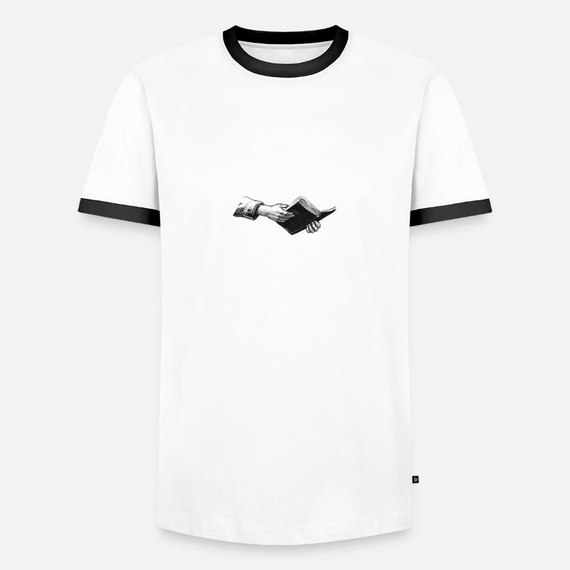 Buch - Männer Kontrast-T-Shirt - Weiß/Schwarz