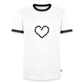 Fahrrad Bike Herz Liebe - Männer Kontrast-T-Shirt - Weiß/Schwarz - Vorne - AI Model Female 172 light (172cm) & AI Model Male 178 dark (178cm)