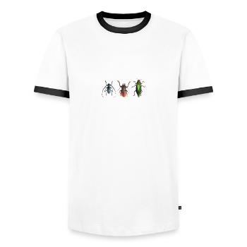 insek 11 - Männer Kontrast-T-Shirt - Weiß/Schwarz - Vorne - AI Model Female 172 light (172cm) & AI Model Male 178 dark (178cm)