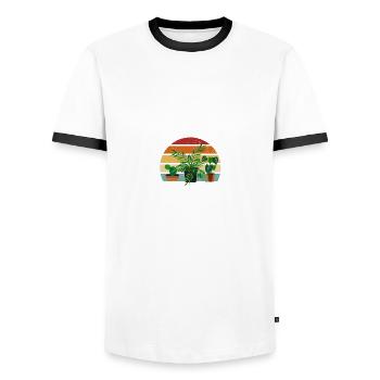 Funny quote introverted but willing to plant - Men's Ringer Shirt - white/black - Front - AI Model Female 172 light (172cm) & AI Model Male 178 dark (178cm)