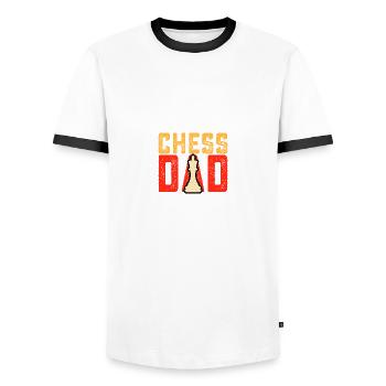 Drôle de citation papa d’échecs drôle proverbe - T-shirt contrasté Homme - blanc/noir - Devant - AI Model Female 172 light (172cm) & AI Model Male 178 dark (178cm)
