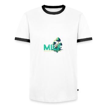 Vintage citation champignons ID comme nourriture - T-shirt contrasté Homme - blanc/noir - Devant - AI Model Female 172 light (172cm) & AI Model Male 178 dark (178cm)