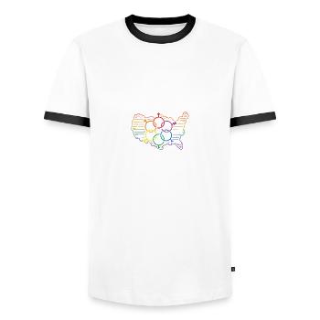 Pasadena Pride Flag Proud Month LGBTQ Flag LGB - T-shirt contrasté Homme - blanc/noir - Devant - AI Model Female 172 light (172cm) & AI Model Male 178 dark (178cm)