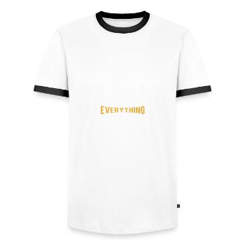 Distressed Dad Knows Everything 60th Bday - Men's Ringer Shirt - white/black - Front - AI Model Female 172 light (172cm) & AI Model Male 178 dark (178cm)