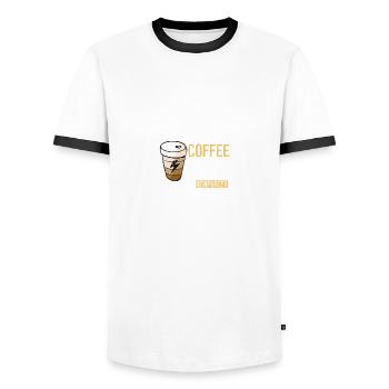 Coffee BCBA behavior funny coffee - Men's Ringer Shirt - white/black - Front - AI Model Female 172 light (172cm) & AI Model Male 178 dark (178cm)