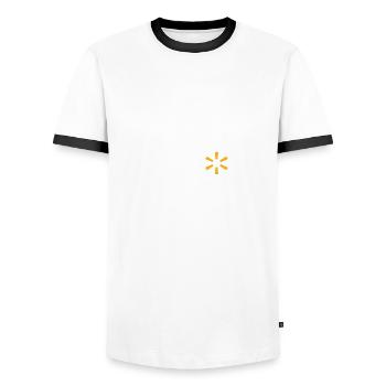 Biden pay more life worse - Men's Ringer Shirt - white/black - Front - AI Model Female 172 light (172cm) & AI Model Male 178 dark (178cm)