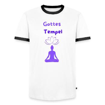 Gottes Tempel - Männer Kontrast-T-Shirt - Weiß/Schwarz - Vorne - AI Model Female 172 light (172cm) & AI Model Male 178 dark (178cm)