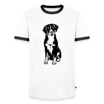 Appenzell Mountain dog - Men's Ringer Shirt - white/black - Front - AI Model Female 172 light (172cm) & AI Model Male 178 dark (178cm)