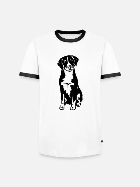 Appenzell Mountain dog - Men's Ringer Shirt - white/black