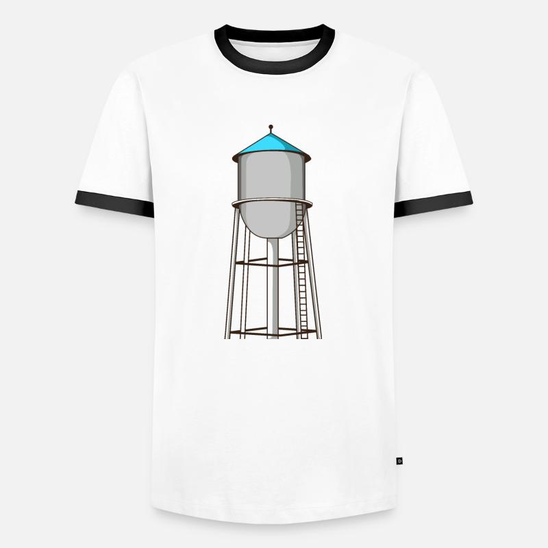 Water tower - Men's Ringer Shirt - white/black