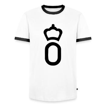 Oldenburger - Männer Kontrast-T-Shirt - Weiß/Schwarz - Vorne - AI Model Female 172 light (172cm) & AI Model Male 178 dark (178cm)