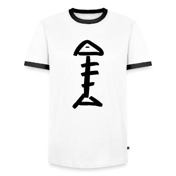 Arête de poisson - T-shirt contrasté Homme - blanc/noir - Devant - AI Model Female 172 light (172cm) & AI Model Male 178 dark (178cm)