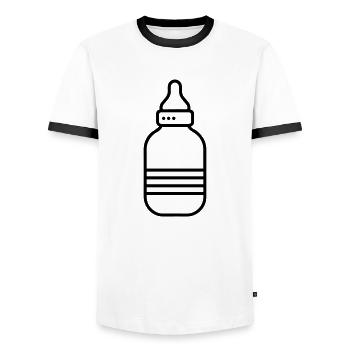 biberon - T-shirt contrasté Homme - blanc/noir - Devant - AI Model Female 172 light (172cm) & AI Model Male 178 dark (178cm)