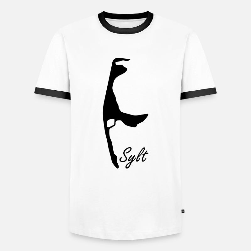 Sylt Design - Men's Ringer Shirt - white/black