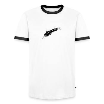 Plume KEIKO Feather Freedom BW noir et blanc bébé - T-shirt contrasté Homme - blanc/noir - Devant - AI Model Female 172 light (172cm) & AI Model Male 178 dark (178cm)