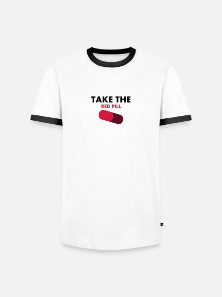 take_the_red_pill - T-shirt contrasté Homme - blanc/noir
