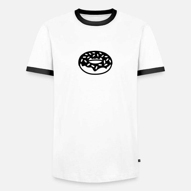 Donut - Männer Kontrast-T-Shirt - Weiß/Schwarz