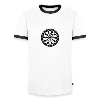 Darts - T-shirt contrasté Homme - blanc/noir - Devant - AI Model Female 172 light (172cm) & AI Model Male 178 dark (178cm)