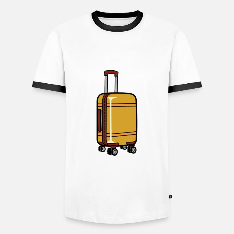 rolling suitcase - Men's Ringer Shirt - white/black