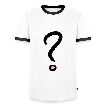 Symbole de point d’interrogation, dessin vectoriel de ponctuation - T-shirt contrasté Homme - blanc/noir - Devant - AI Model Female 172 light (172cm) & AI Model Male 178 dark (178cm)