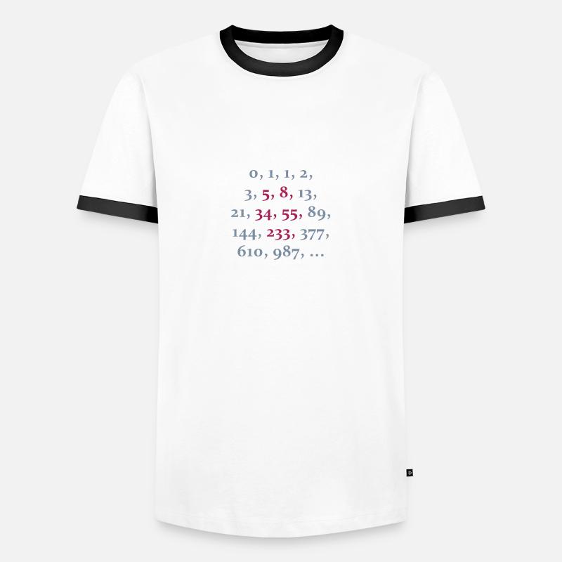 fibonacci sequence (2c) - Men's Ringer Shirt - white/black