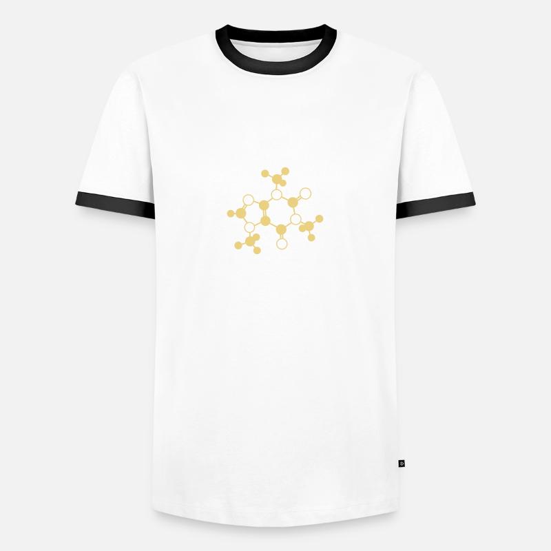 Caffeine - molecule - 1c - Men's Ringer Shirt - white/black
