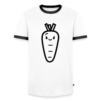 Karotte - Männer Kontrast-T-Shirt - Weiß/Schwarz - Vorne - AI Model Female 172 light (172cm) & AI Model Male 178 dark (178cm)