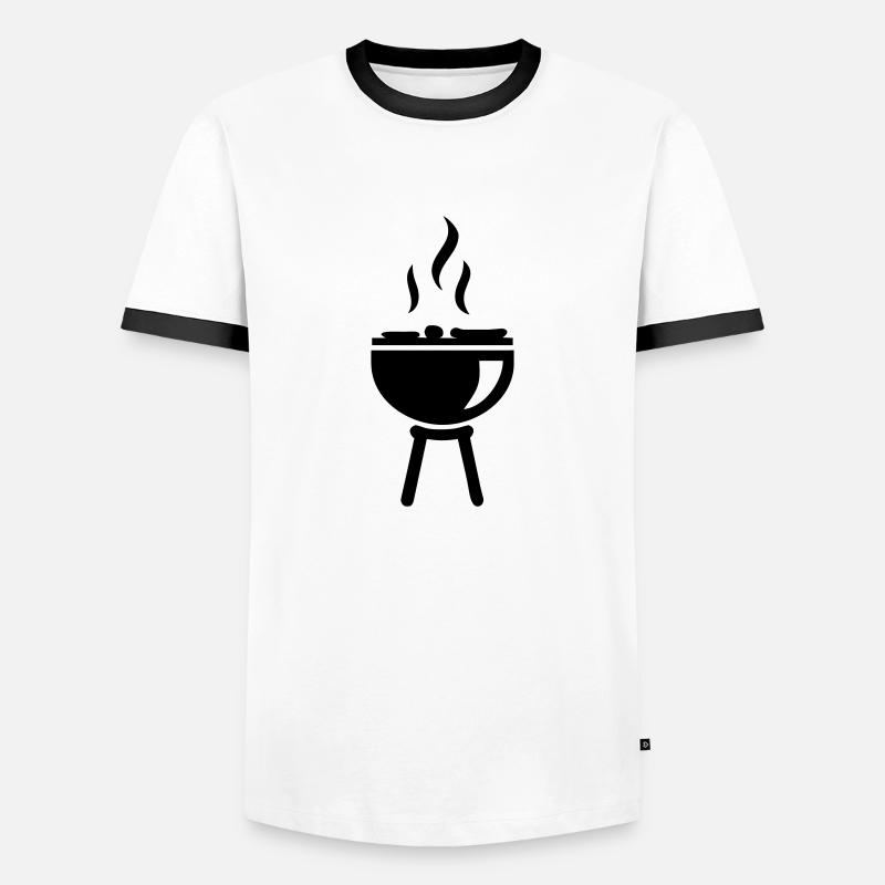 Grill - Männer Kontrast-T-Shirt - Weiß/Schwarz