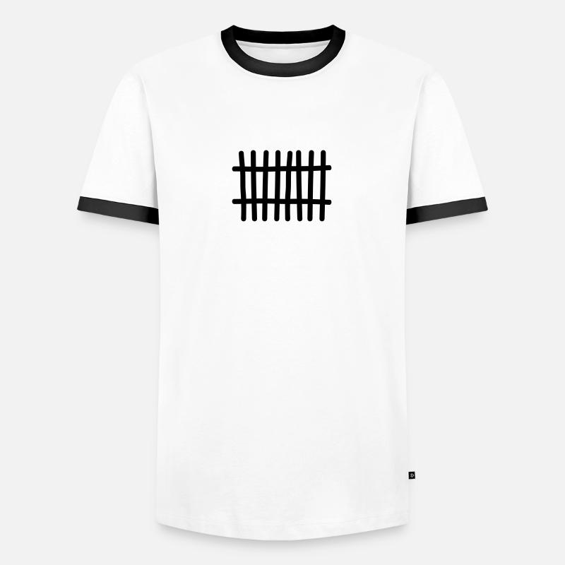 Zaun - Männer Kontrast-T-Shirt - Weiß/Schwarz
